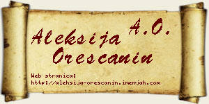 Aleksija Oreščanin vizit kartica